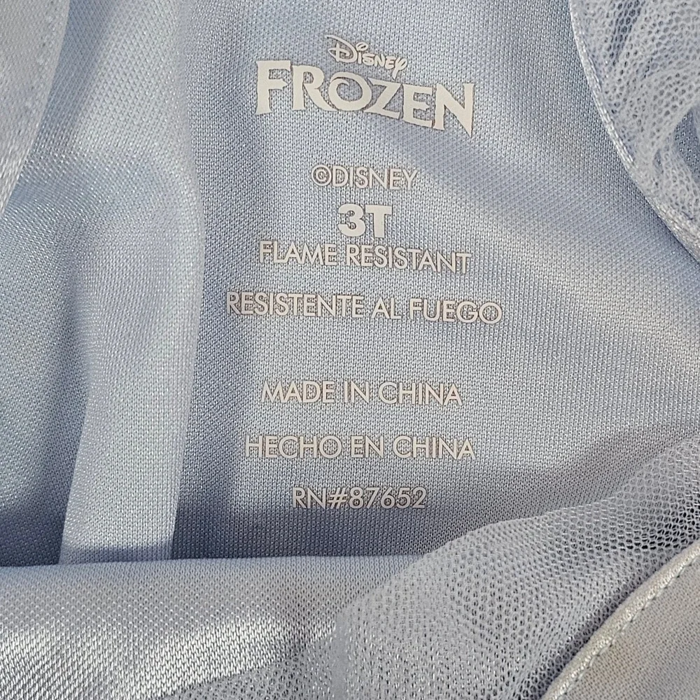 Disney Frozen Anna Elsa Nightgown Toddler Girls 3T Blue Snowflake Tulle Pajamas - Picture 2 of 7